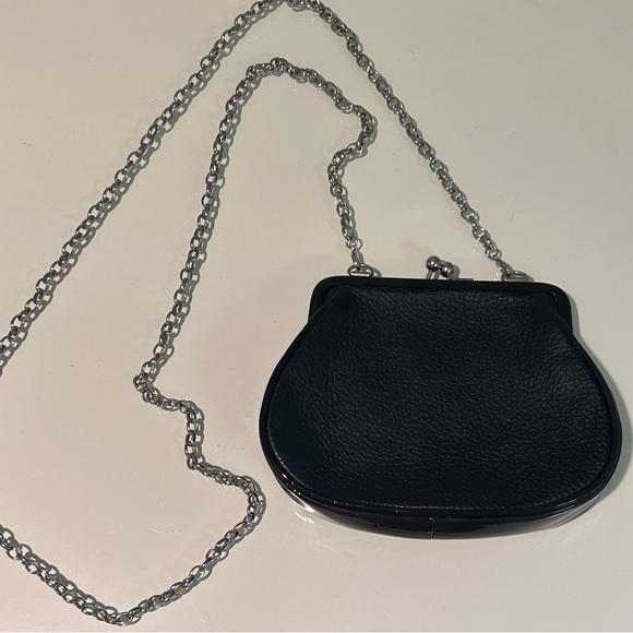 Brighton Cat Patent Kiss-lock Coin Crossbody with Silver Chain - Picture 3 of 8